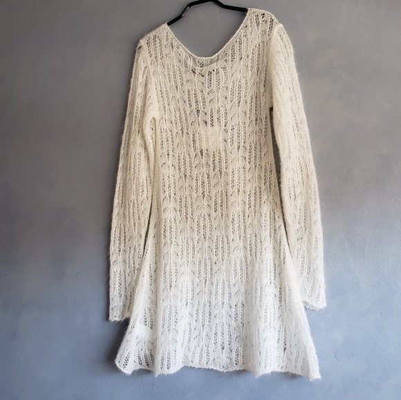 NWT SARAH PACINI KNEE LENGTH ALPACA WHITE KNIT DRESS, ONE SIZE - Picture 3 of 14